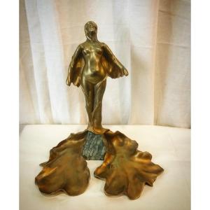 Symbolist Sculpture / Art Nouveau Empty Pockets Signed Delagrange