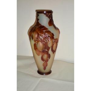 Plums - Gallè Blown Vase