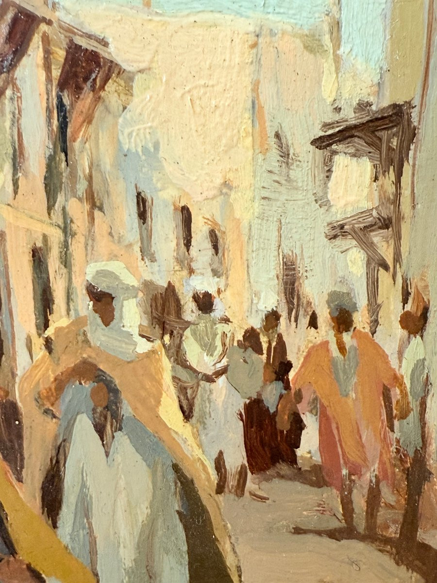 Tunis (ca 1923) - Oil On Panel Signed Isidore Van Mens (1890-1985) - Orientalism - Tunisia-photo-2
