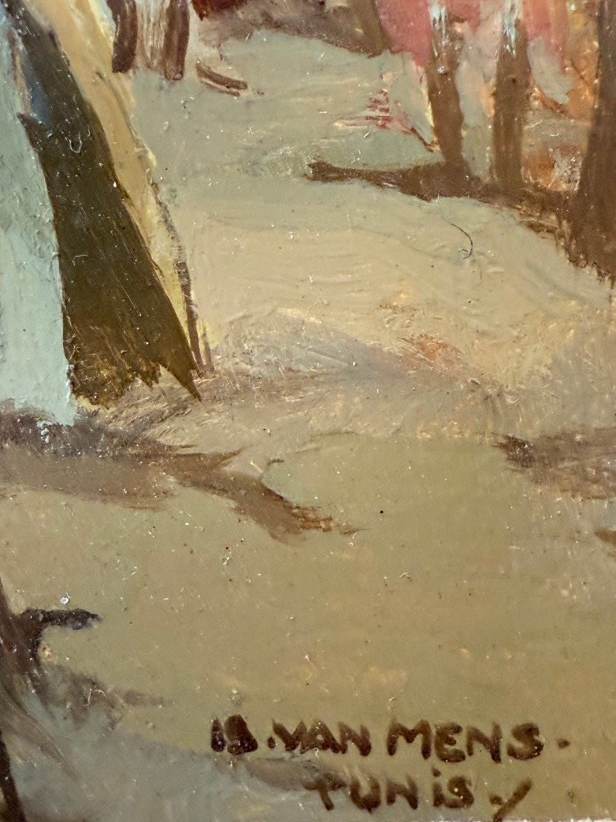 Tunis (ca 1923) - Oil On Panel Signed Isidore Van Mens (1890-1985) - Orientalism - Tunisia-photo-7