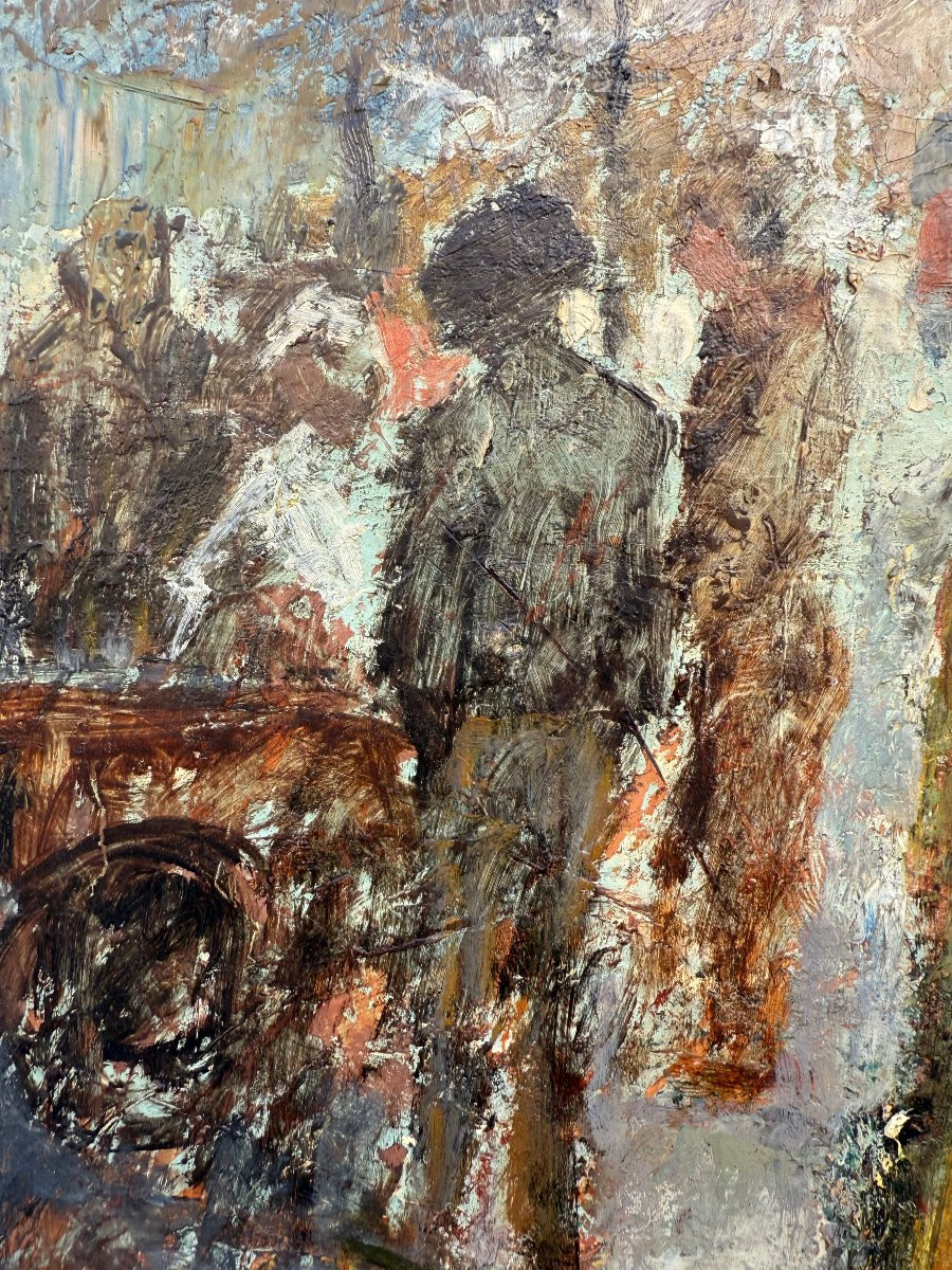 Flea Market - Oil On Canvas Signed Auguste De Roisin (1889-1980) Impressionism-photo-5