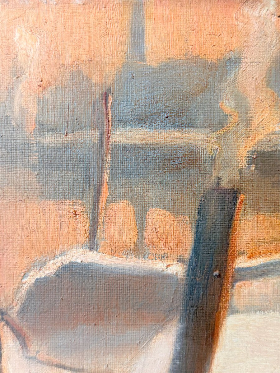 Le Hâleur au soleil couchant-Huile sur toile signée Piet VOLCKAERT (1901-1973)-photo-1