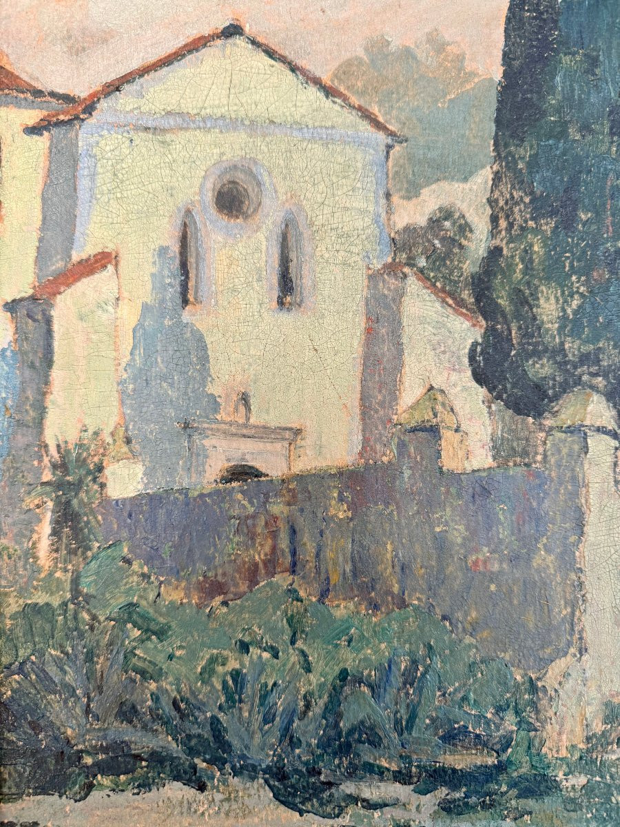 Bormes les mImosas (1928) -Huile sur carton signée de Maurice Guibert (1876-1933)-Provence-photo-4