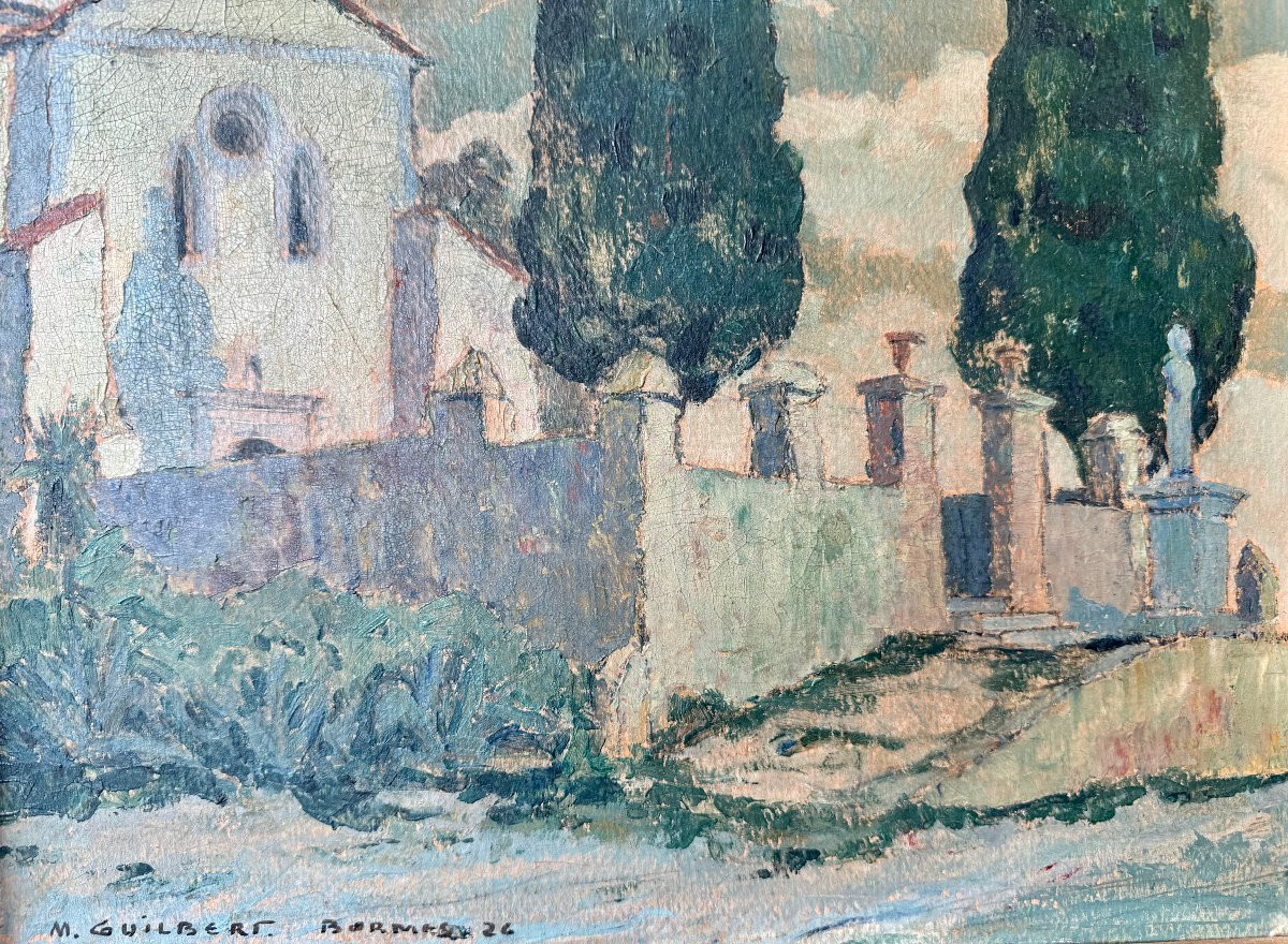 Bormes les mImosas (1928) -Huile sur carton signée de Maurice Guibert (1876-1933)-Provence-photo-2