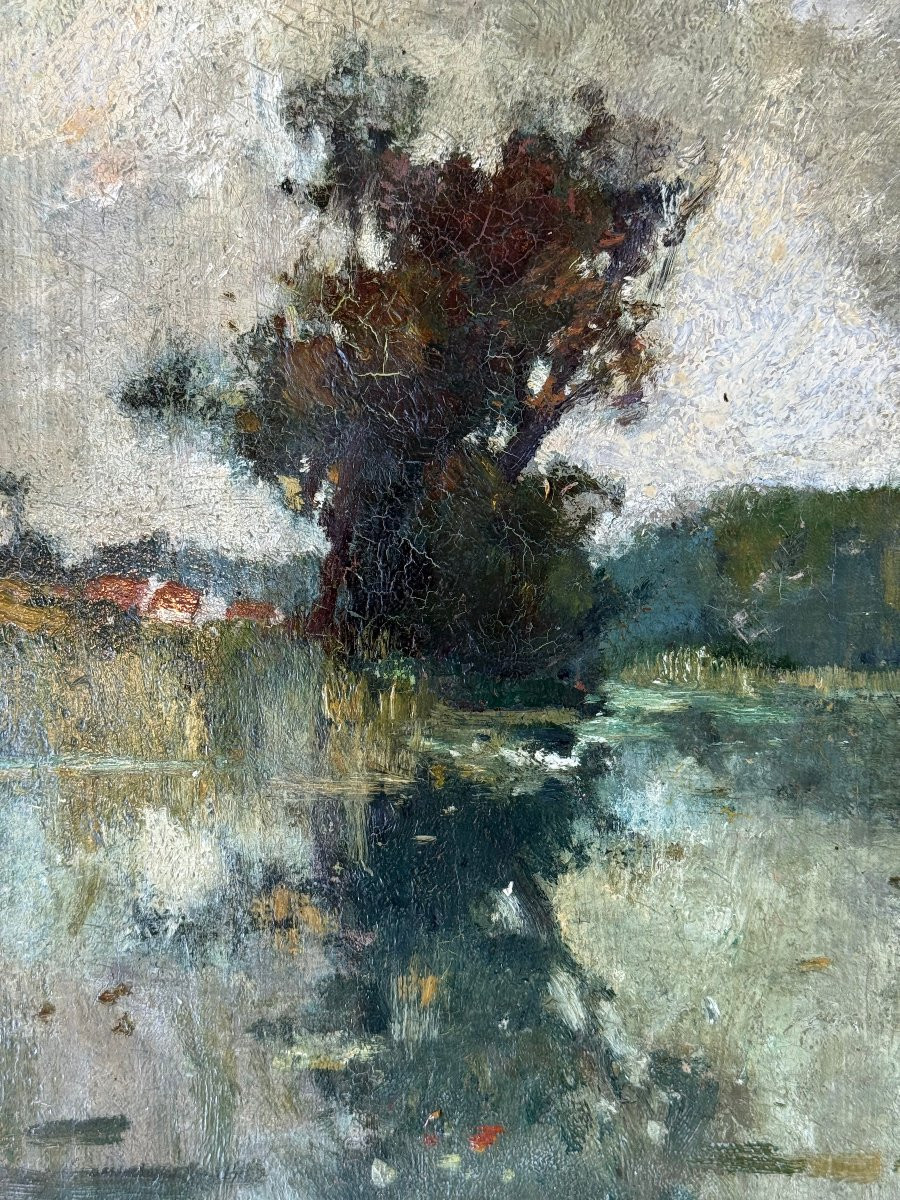 Wooded River Landscape (ca 1930-40) - Oil On Panel By Charles Lebon - Impressionism-photo-1