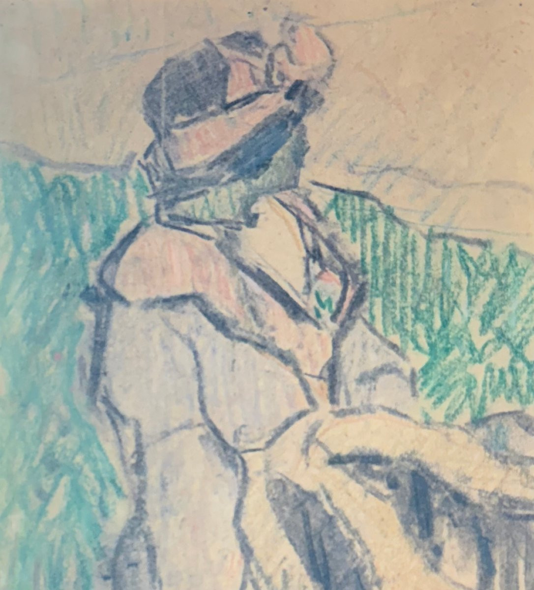 Femme au manteau (1914) - FAUVISME- Dessin de Jos ALBERT (1886-1981)-photo-4