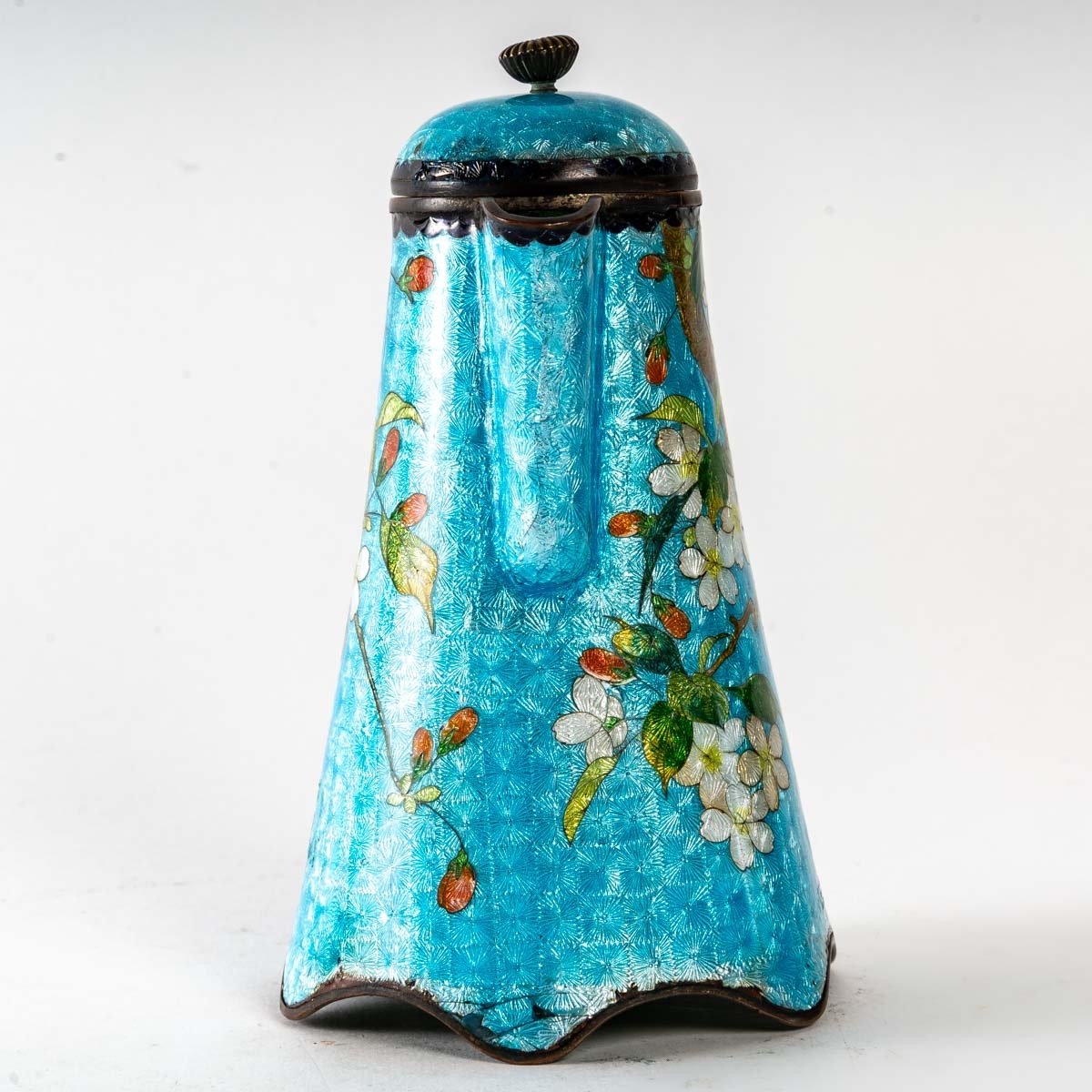 Japanese Enamel Teapot Late Nineteenth Century-photo-3