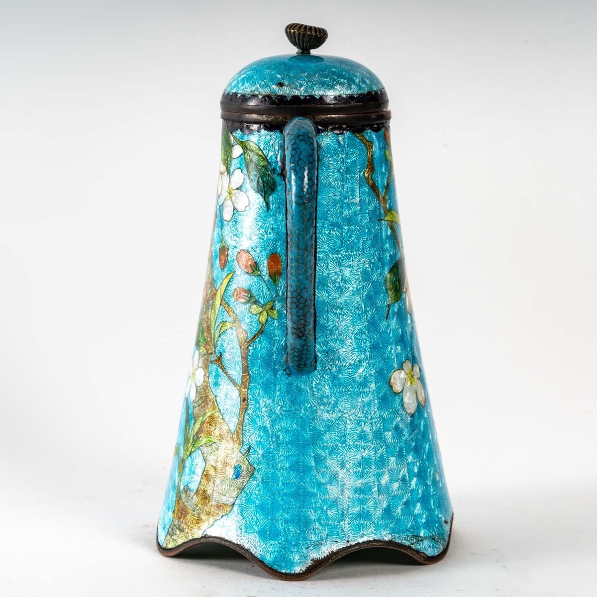 Japanese Enamel Teapot Late Nineteenth Century-photo-3