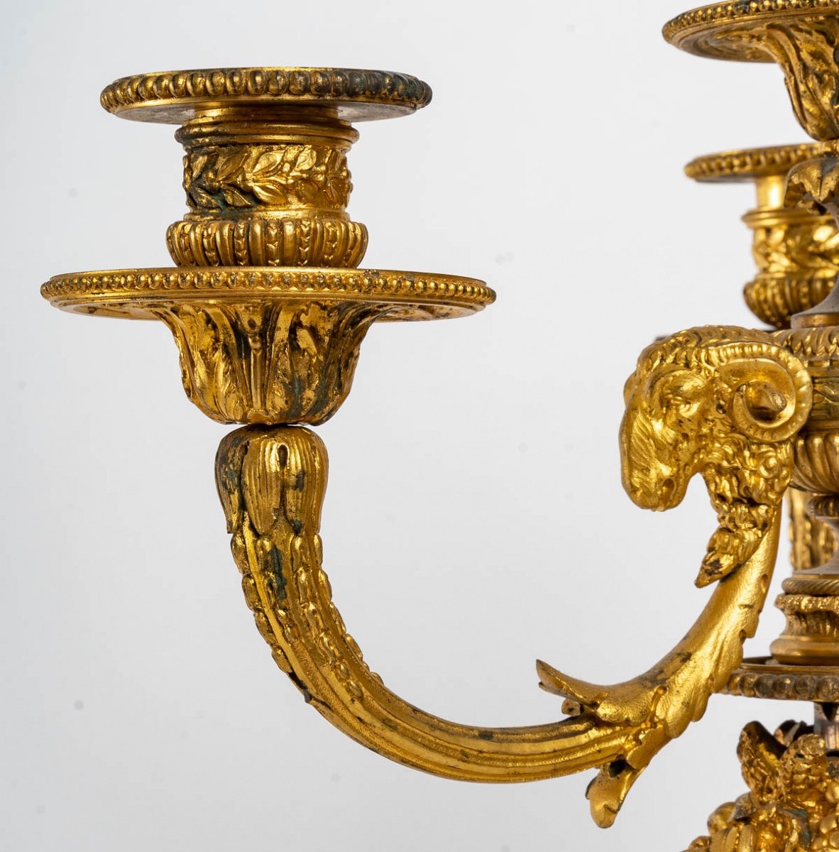Pair Of Candelabras In Gilt Bronze Late Nineteenth Century-photo-5