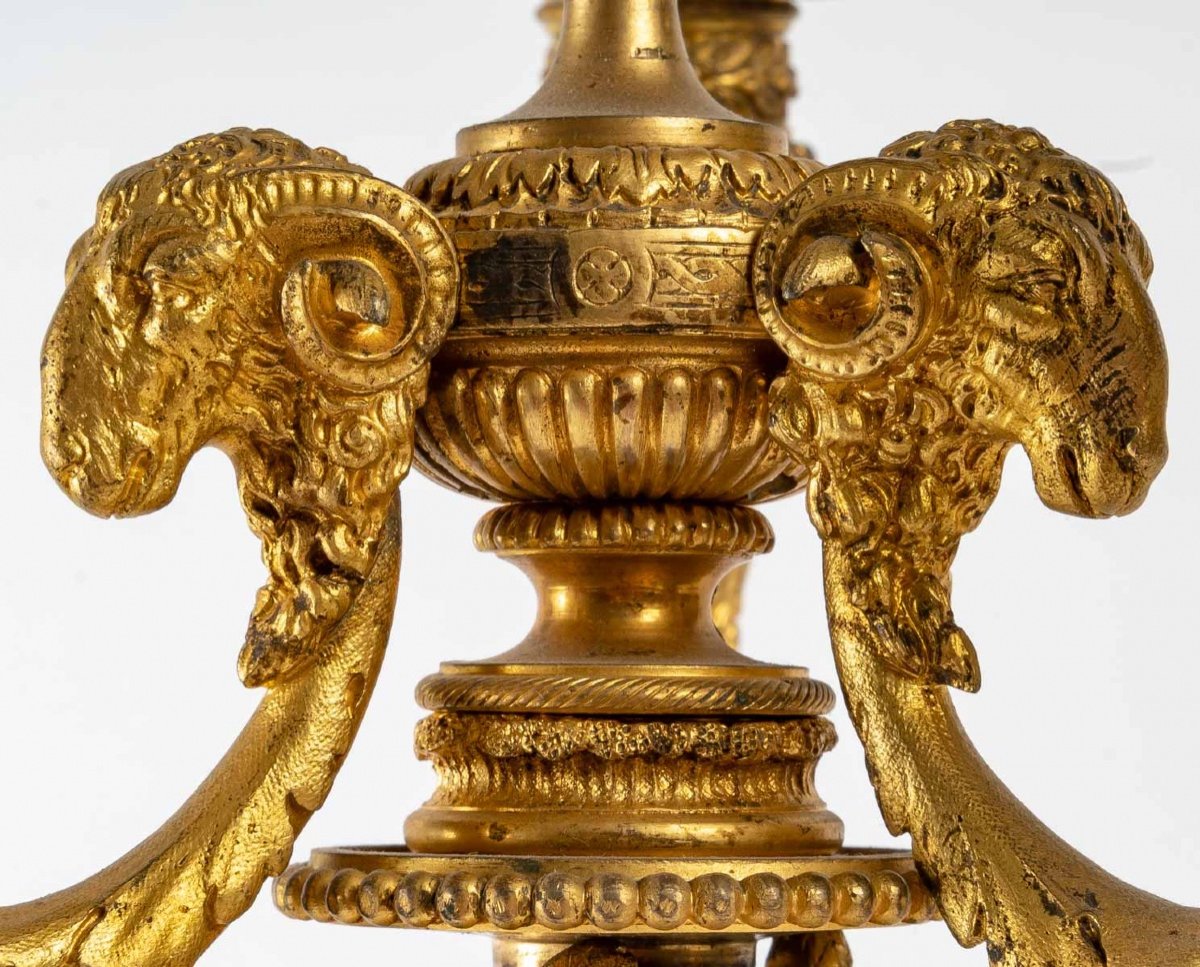 Pair Of Candelabras In Gilt Bronze Late Nineteenth Century-photo-6