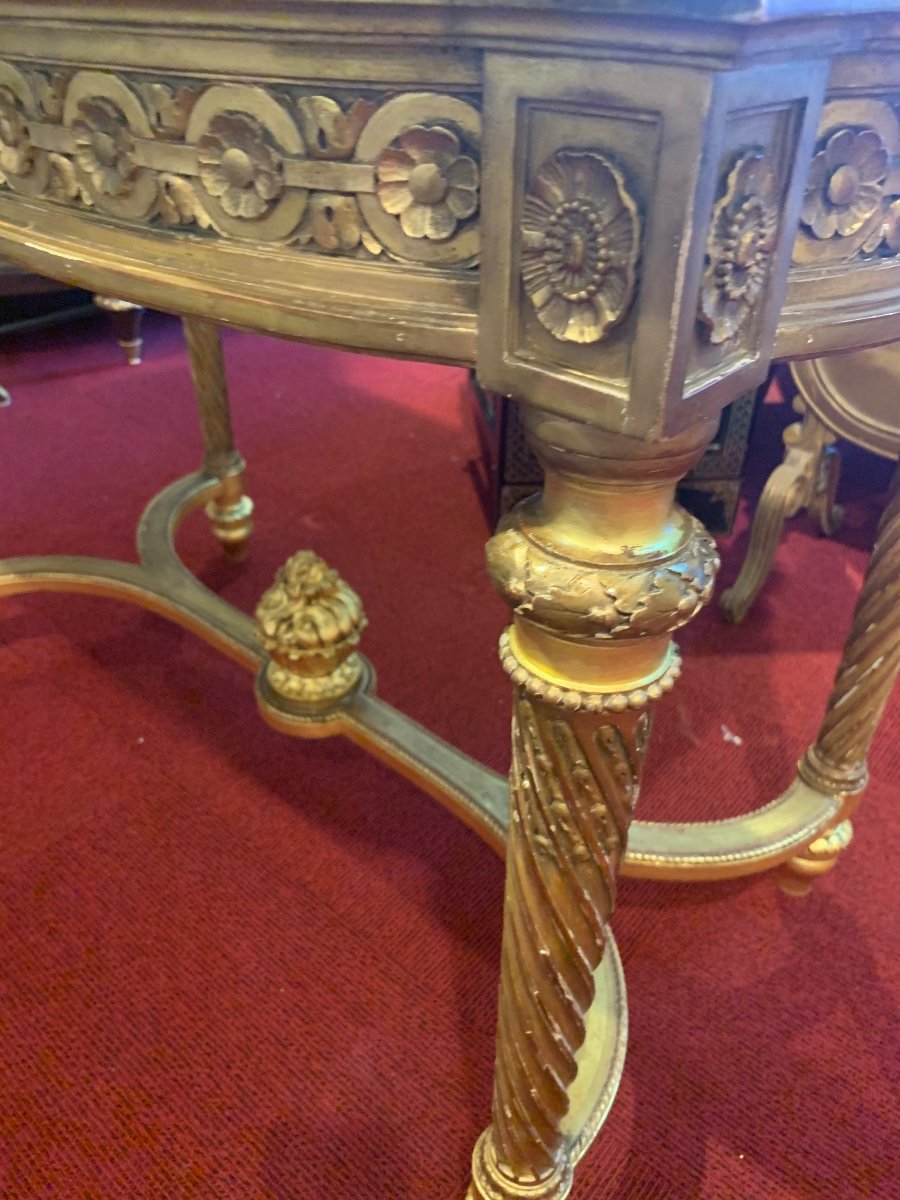 Center Table In Golden Wood Louis XVI Style End XIXth Century-photo-2