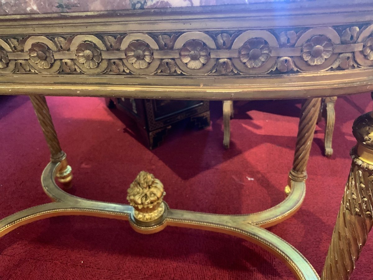 Center Table In Golden Wood Louis XVI Style End XIXth Century-photo-3