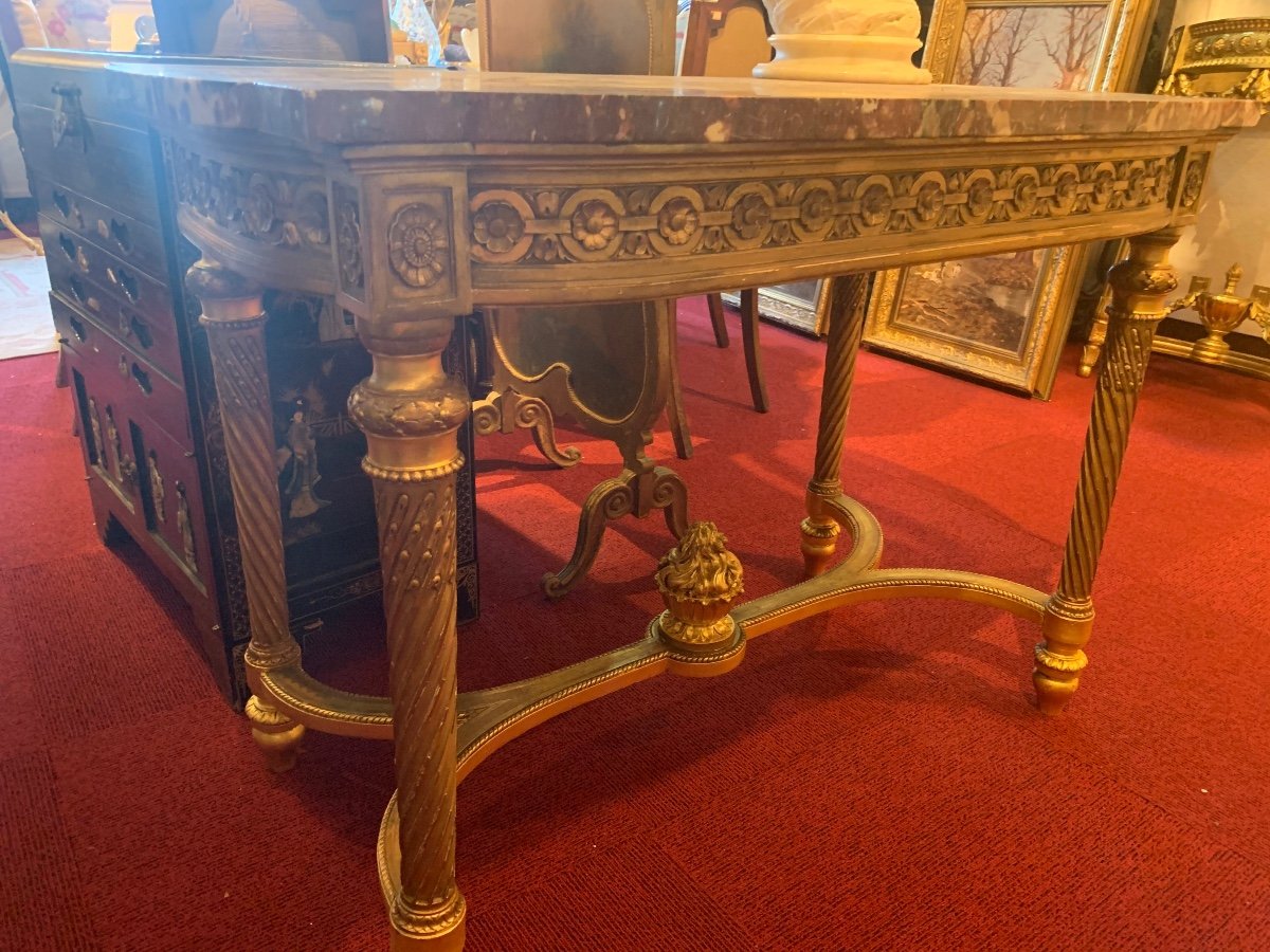 Center Table In Golden Wood Louis XVI Style End XIXth Century