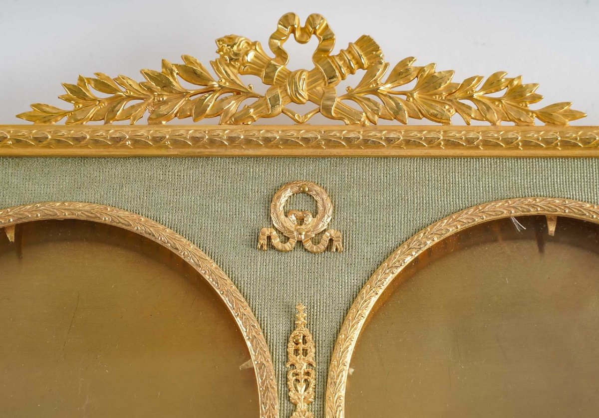 Double Photo Frame In Gilt Bronze Late Nineteenth Century-photo-4