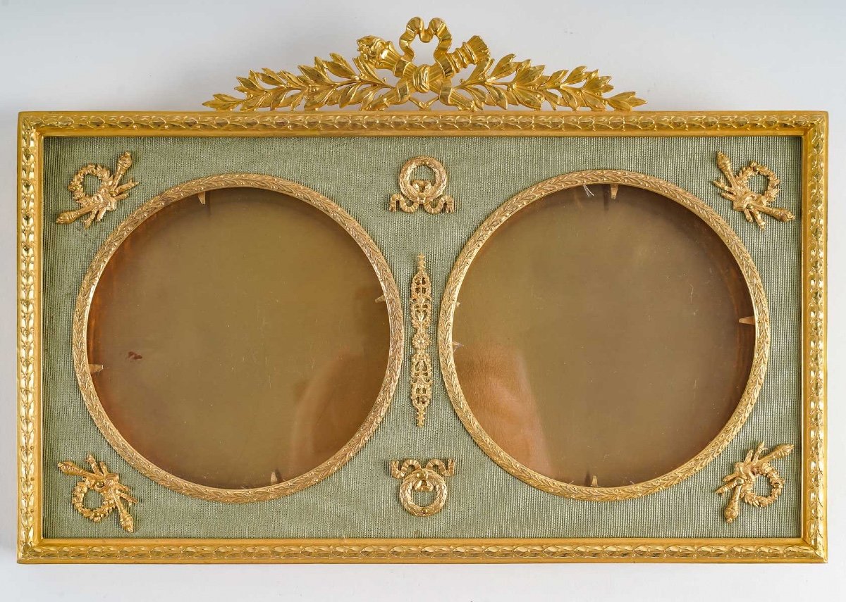 Double Photo Frame In Gilt Bronze Late Nineteenth Century