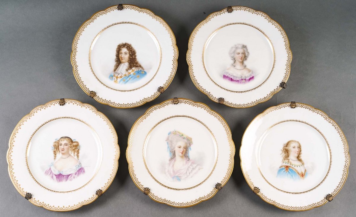 Series Of Limoges Plates Portraits Of Kings And Queens Late Nineteenth Century-photo-2