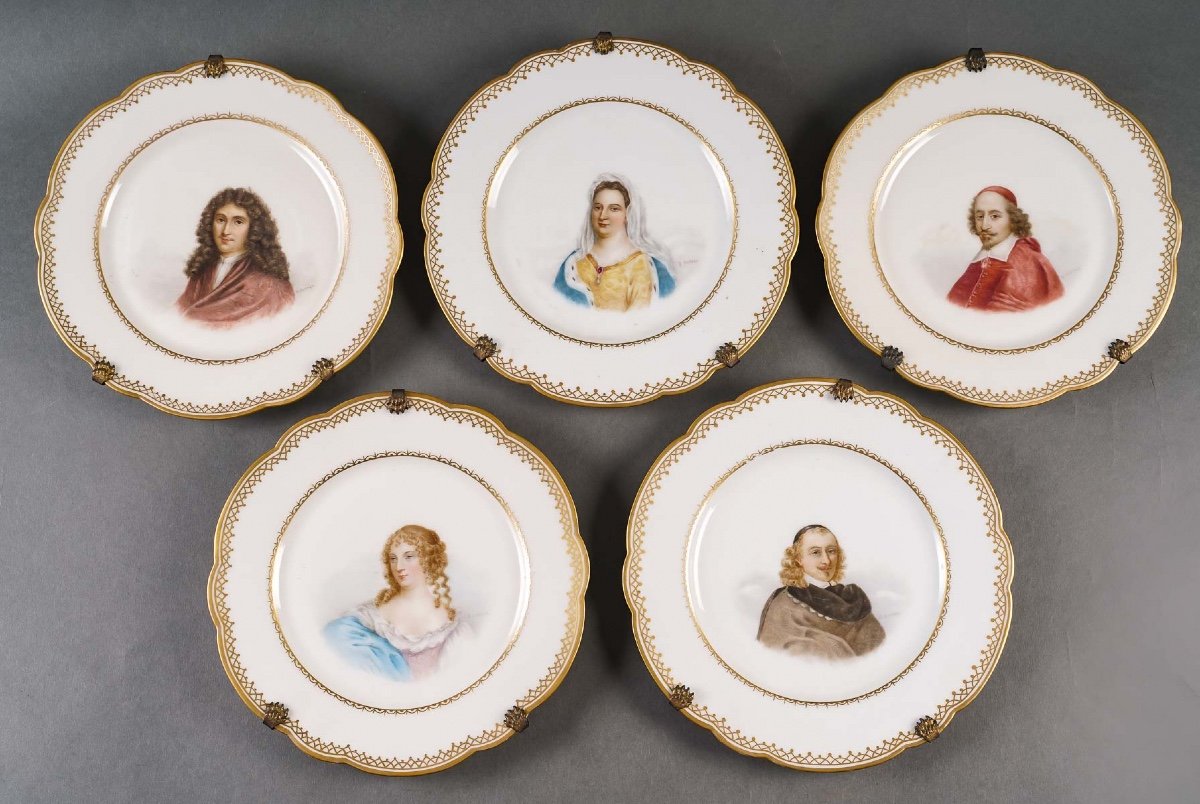 Series Of Limoges Plates Portraits Of Kings And Queens Late Nineteenth Century