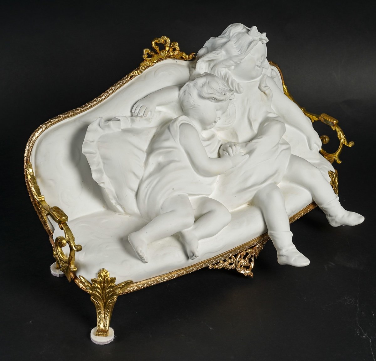 Art Nouveau Biscuit And Gilt Bronze Sculpture-photo-2