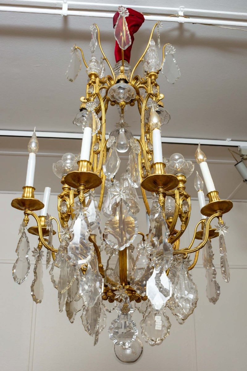 A Gilt Bronze And Baccarat Crystal Chandelier Late 19th Century-photo-3