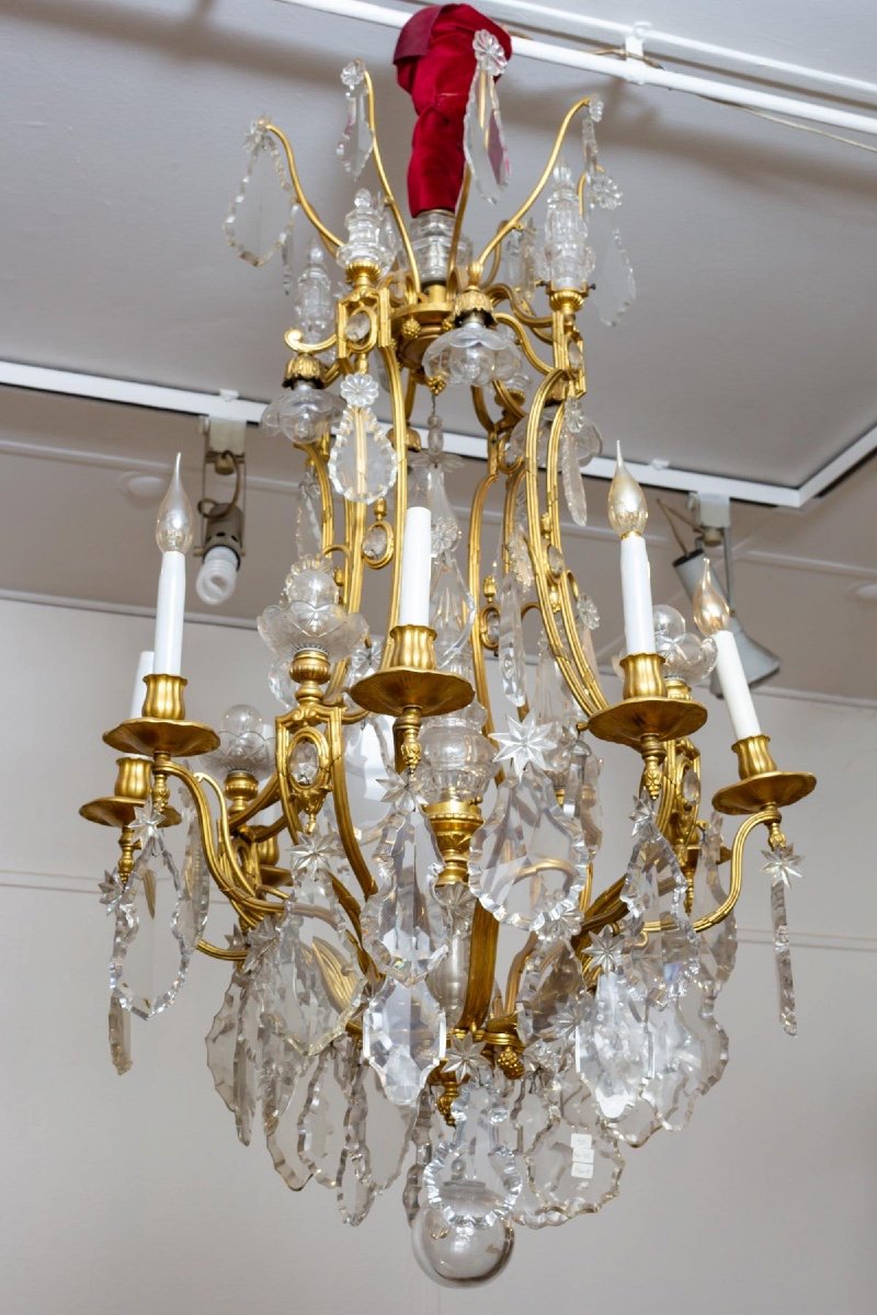 A Gilt Bronze And Baccarat Crystal Chandelier Late 19th Century-photo-6