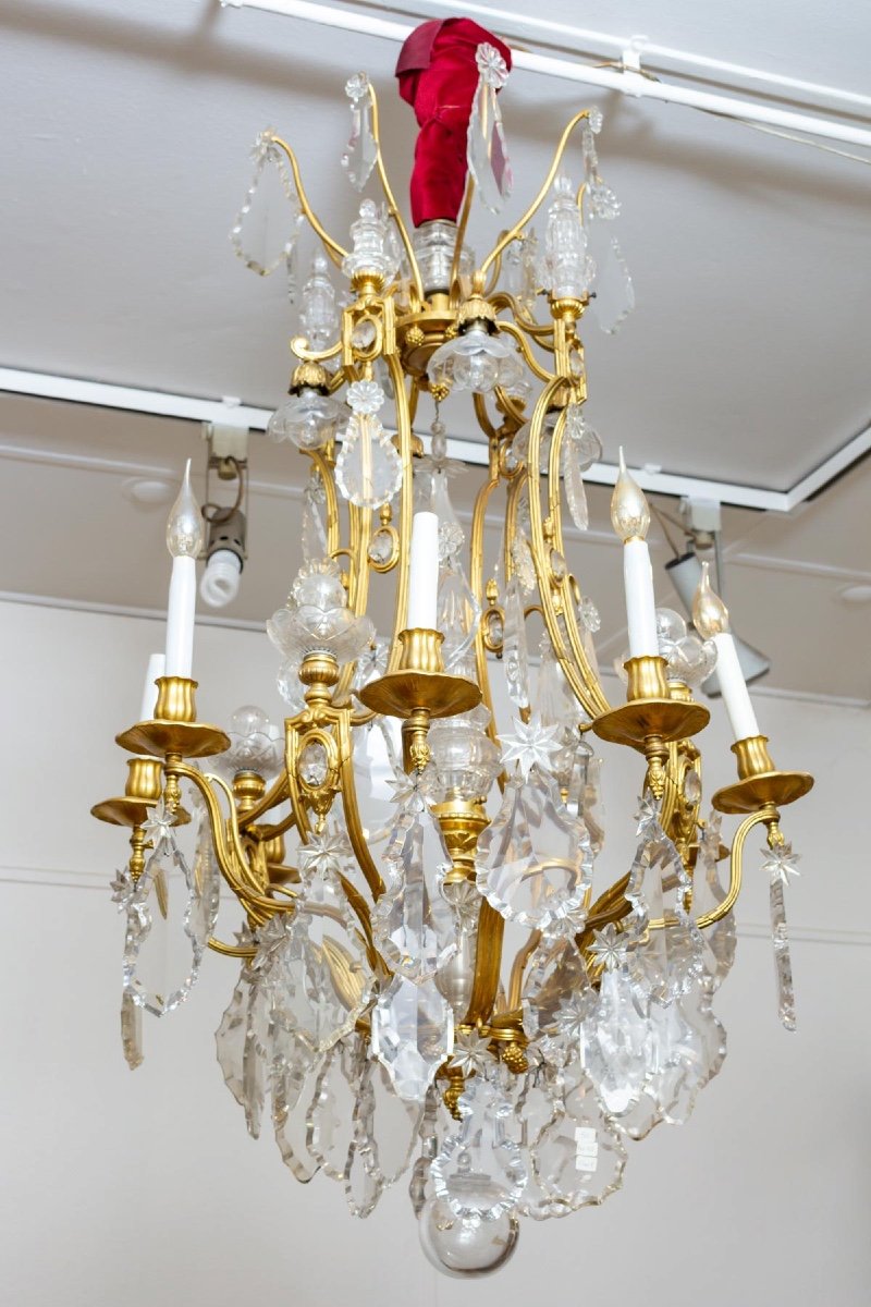 A Gilt Bronze And Baccarat Crystal Chandelier Late 19th Century-photo-7