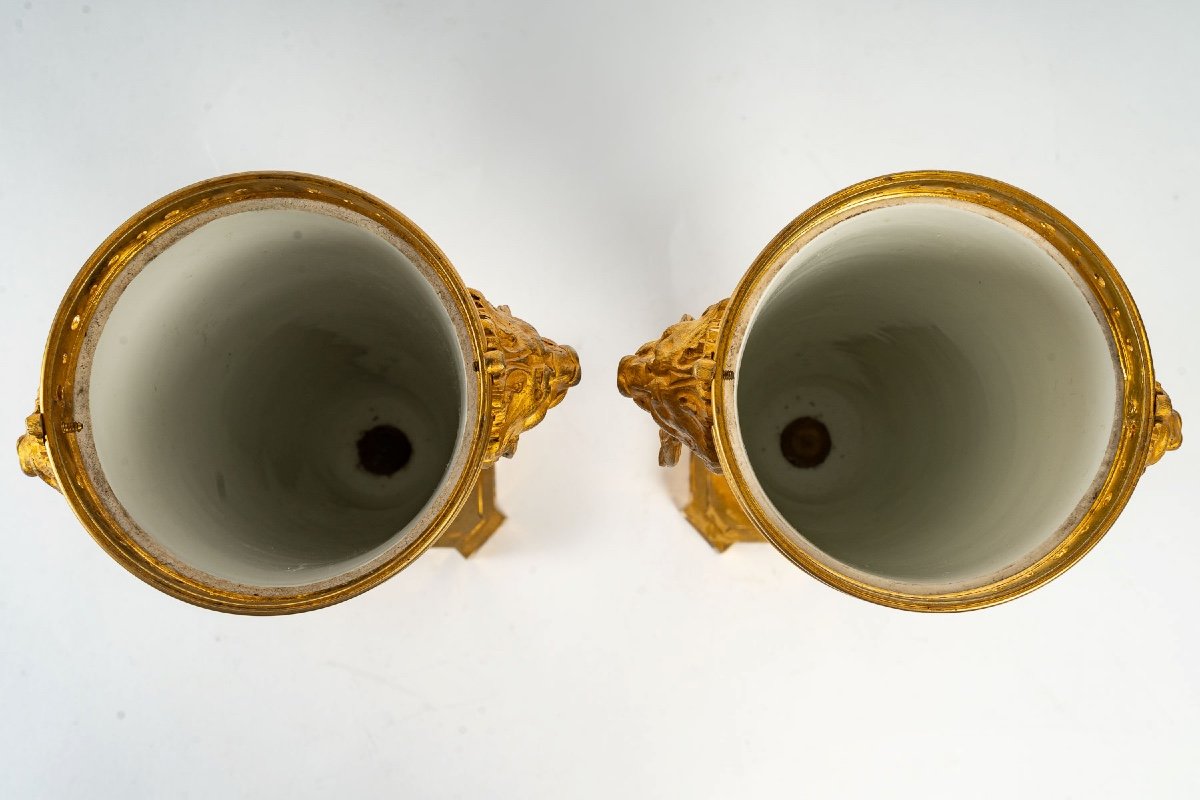 Paire De Vases En Porcelaine De Sèvres Fin XIXème Siècle -photo-7