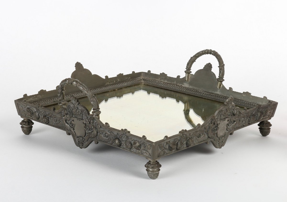 A Glass And Pewter Liqueur Service Late 19th Century-photo-2