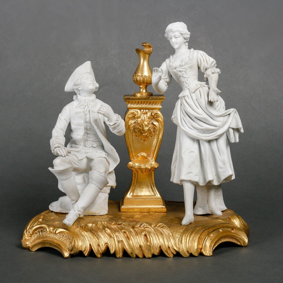 Groupe En Biscuit De Sèvres et bronze doré Circa 1880-photo-5