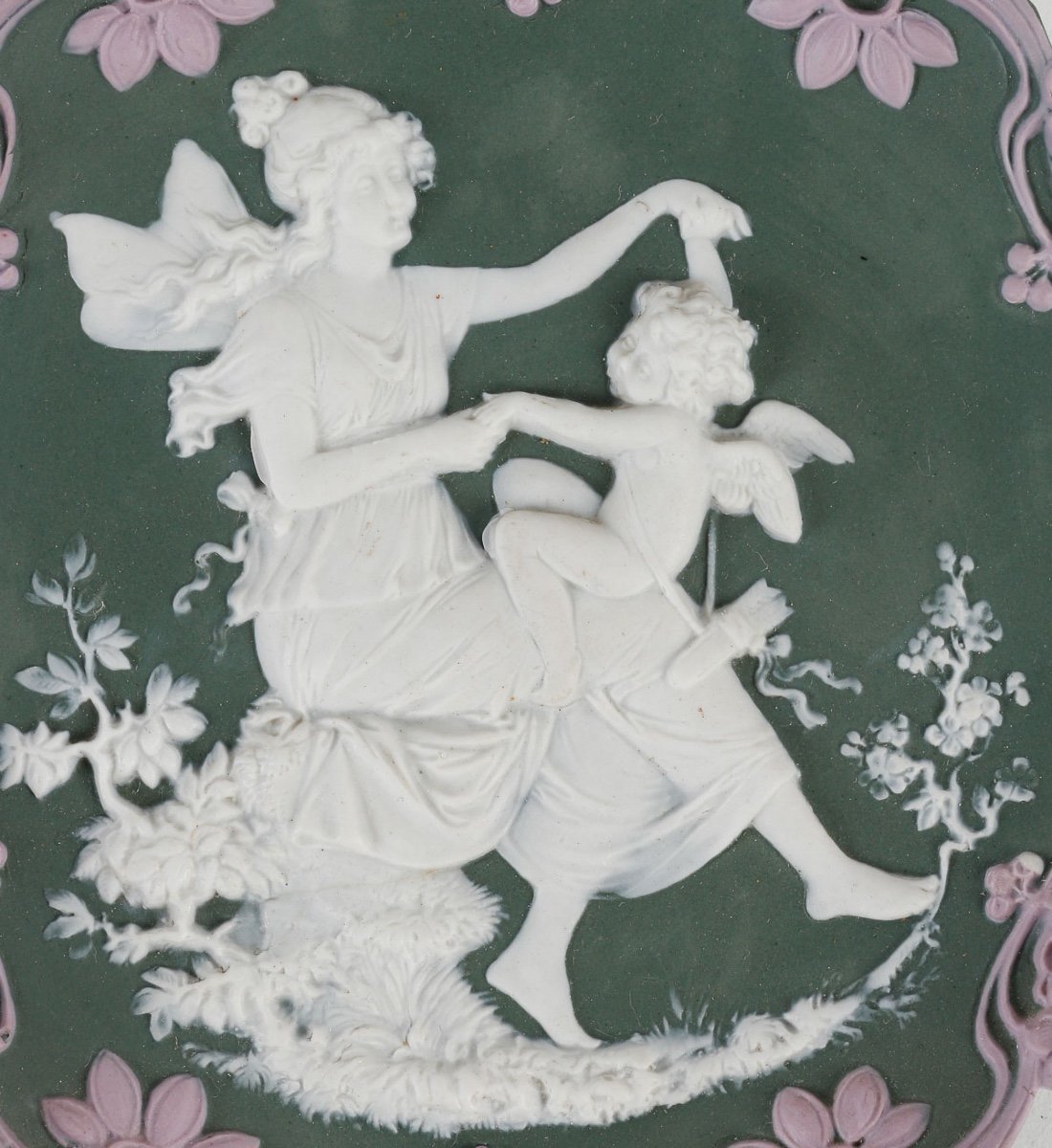 Proantic Paire De Plaque En Porcelaine De Style Wedgwood Fin XIX me Proantic Paire De Plaque En Porcelaine De Style Wedgwood Fin XIX me
