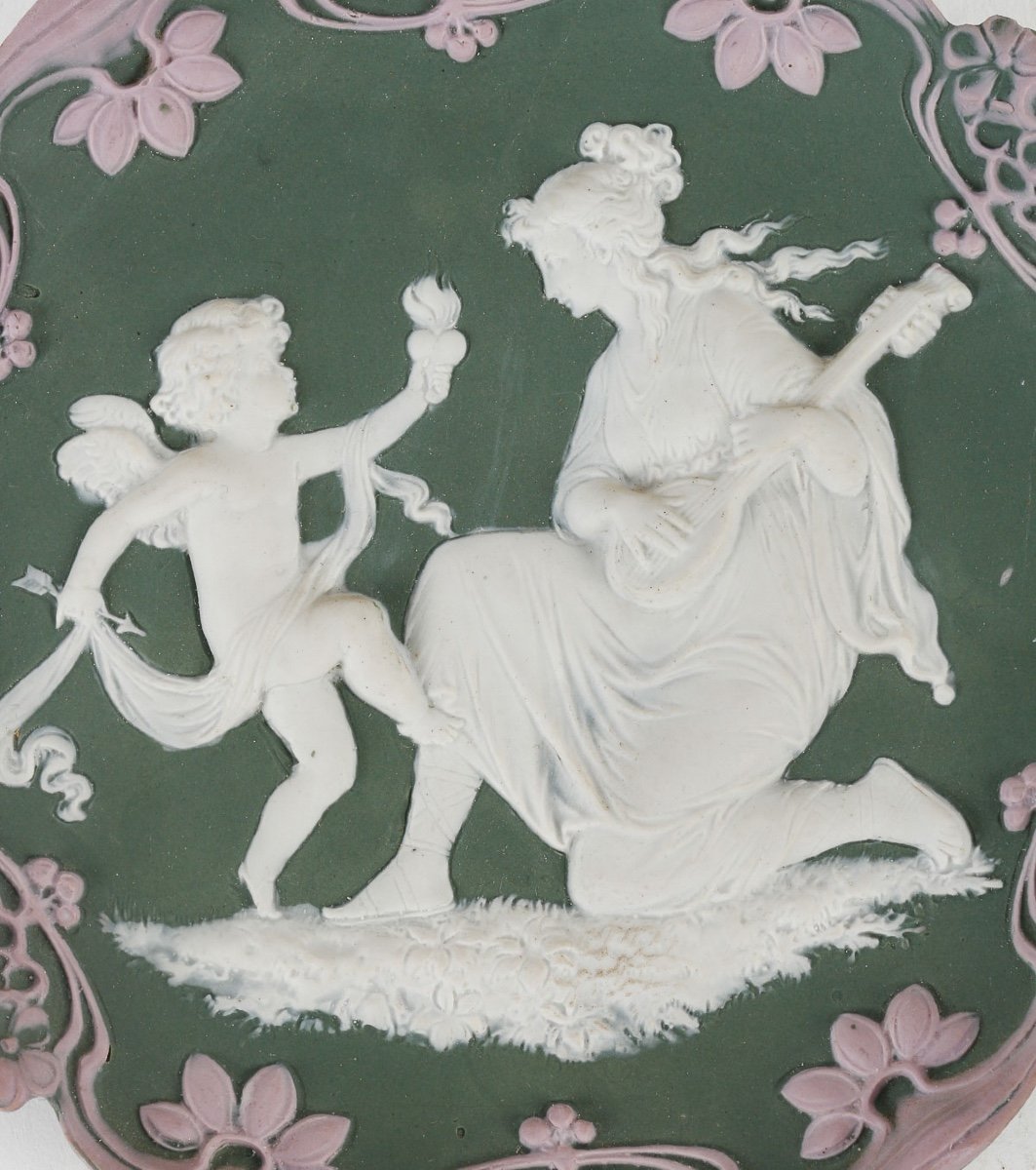 Paire De Plaque En Porcelaine De Style Wedgwood Fin XIXème Siècle -photo-4