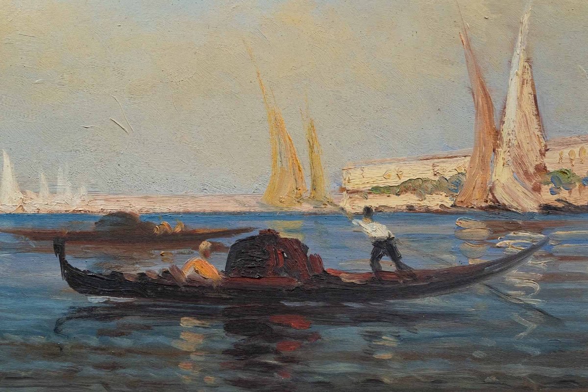 Venise huile sur panneau fin XIXÈME siècle -photo-4