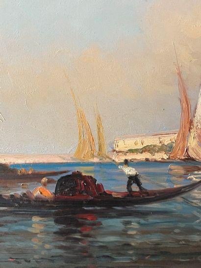 Venise huile sur panneau fin XIXÈME siècle -photo-3