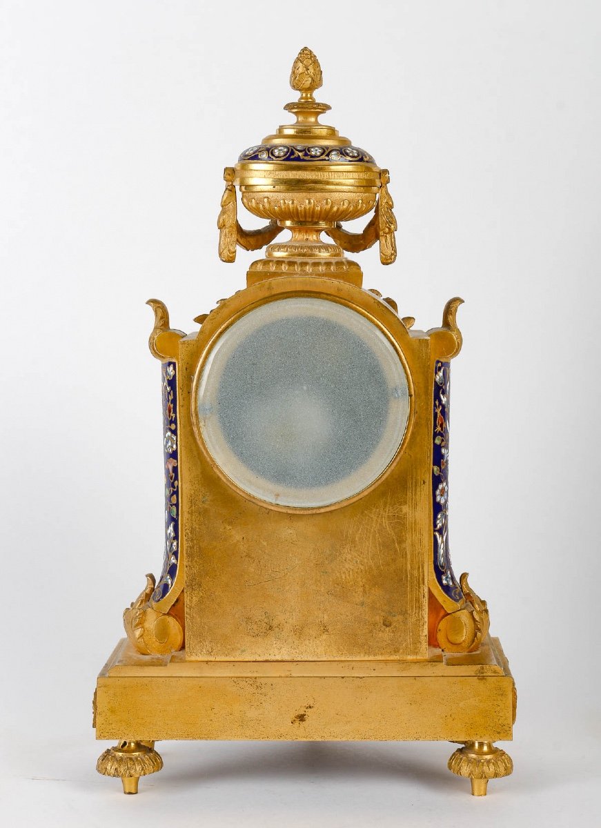 Une Garniture En Bronze Doré Et émail Cloisonné Fin XIXème Siècle -photo-4