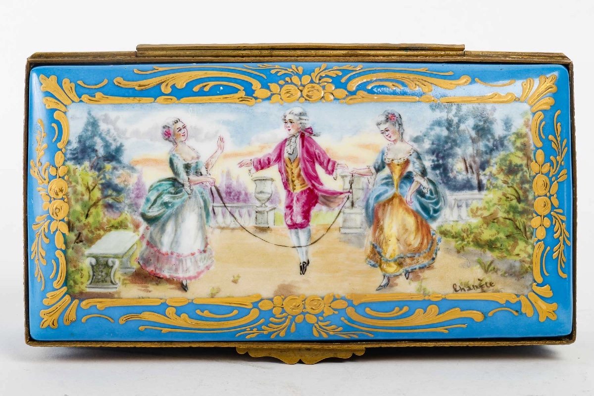 Un Coffret En Porcelaine De Style Sèvres Fin XIXème Siècle -photo-4