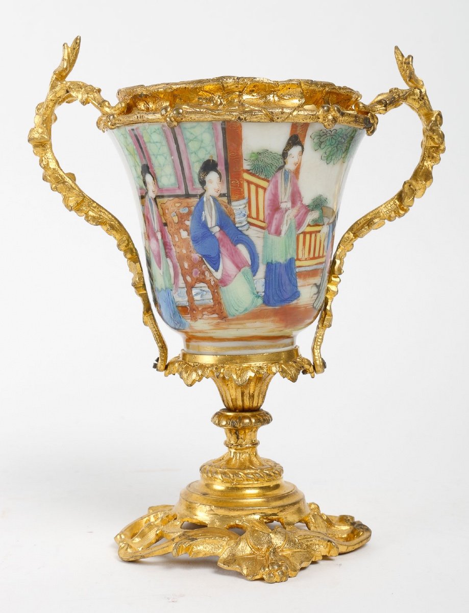 Une Paire De Vases En Porcelaine Chinoise Maison Rose Fin XIXème Siècle -photo-2