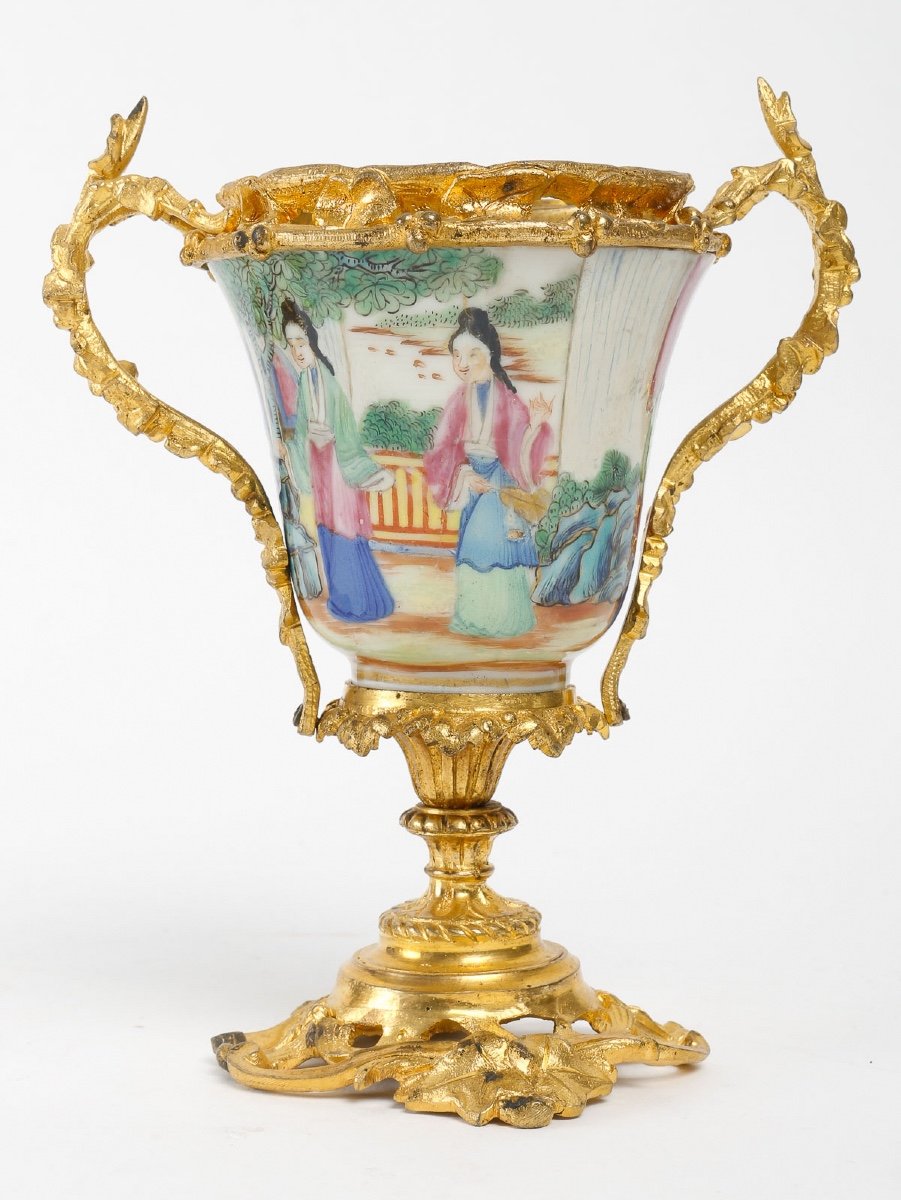 Une Paire De Vases En Porcelaine Chinoise Maison Rose Fin XIXème Siècle -photo-3