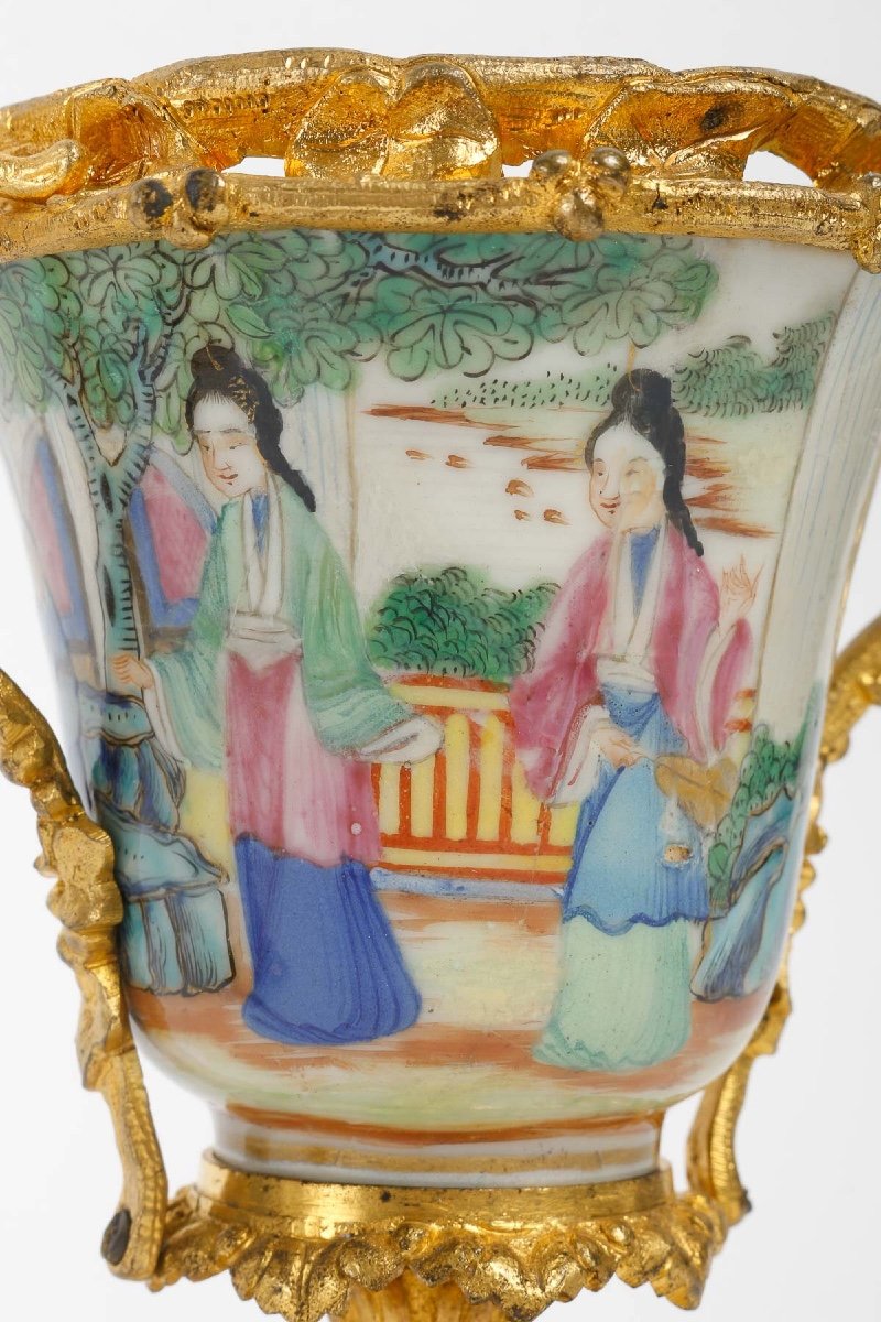 Une Paire De Vases En Porcelaine Chinoise Maison Rose Fin XIXème Siècle -photo-5