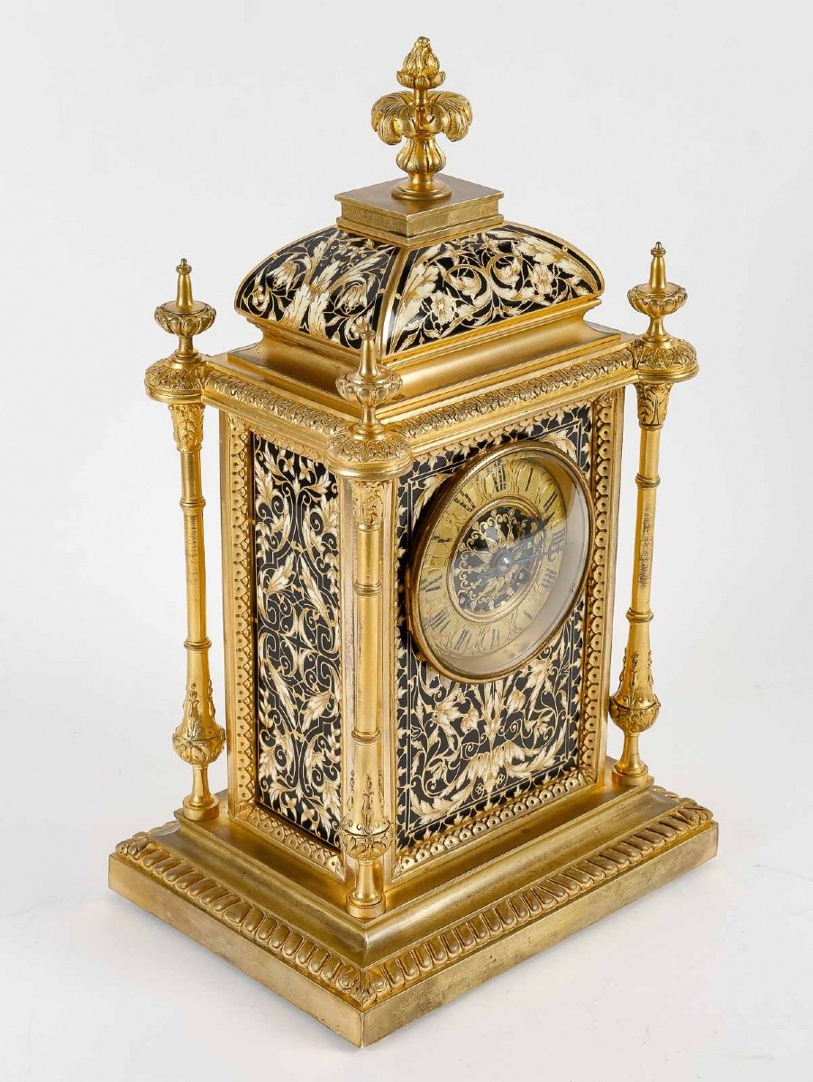 A Clock In Gilt Bronze And Cloisonné Enamel Late 19th Century -photo-2