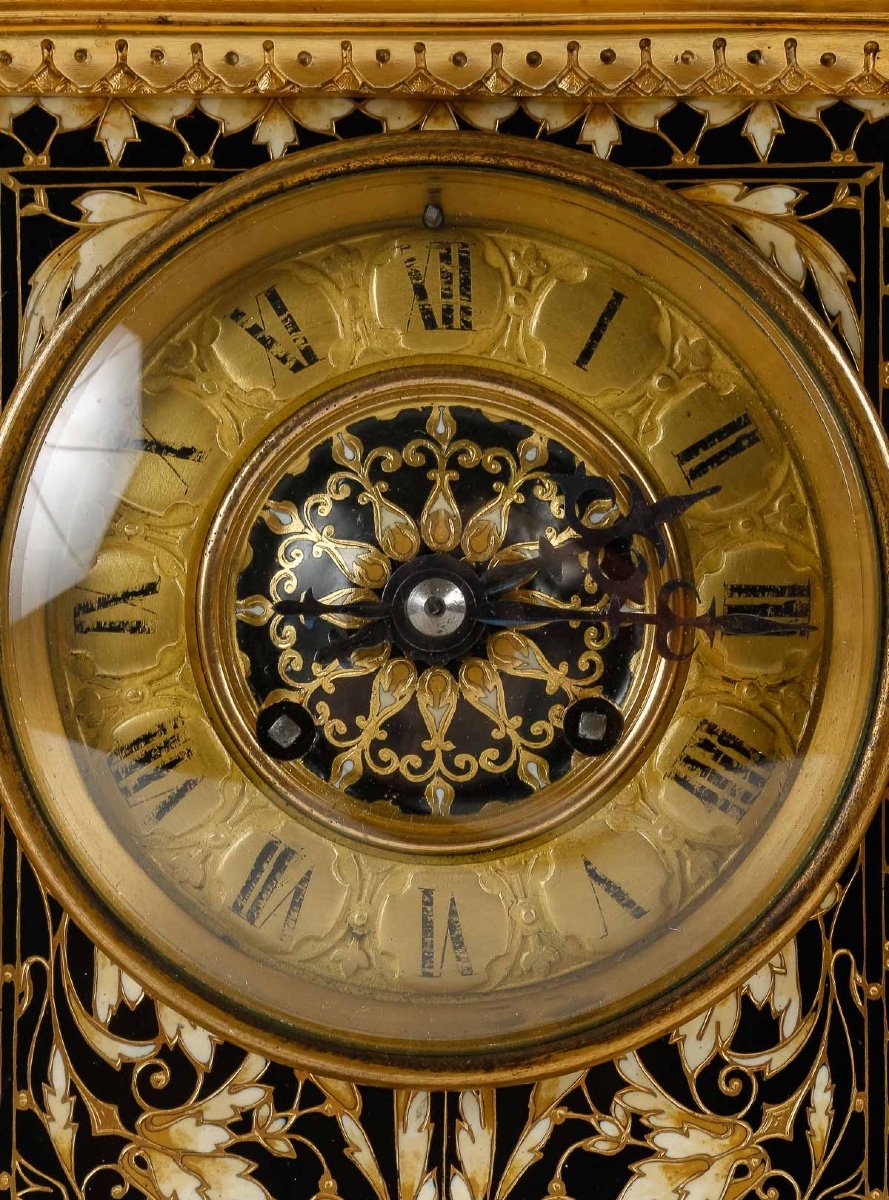 A Clock In Gilt Bronze And Cloisonné Enamel Late 19th Century -photo-2