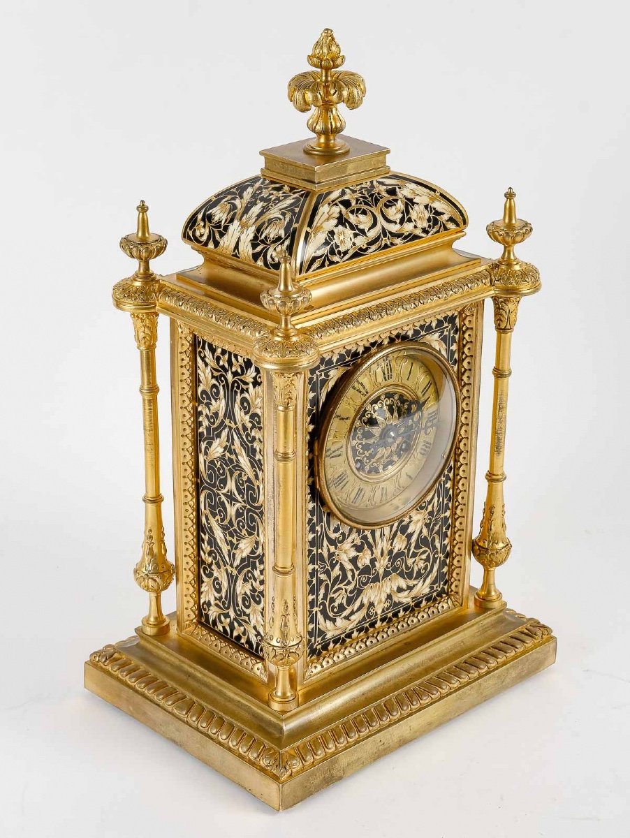 A Clock In Gilt Bronze And Cloisonné Enamel Late 19th Century -photo-8