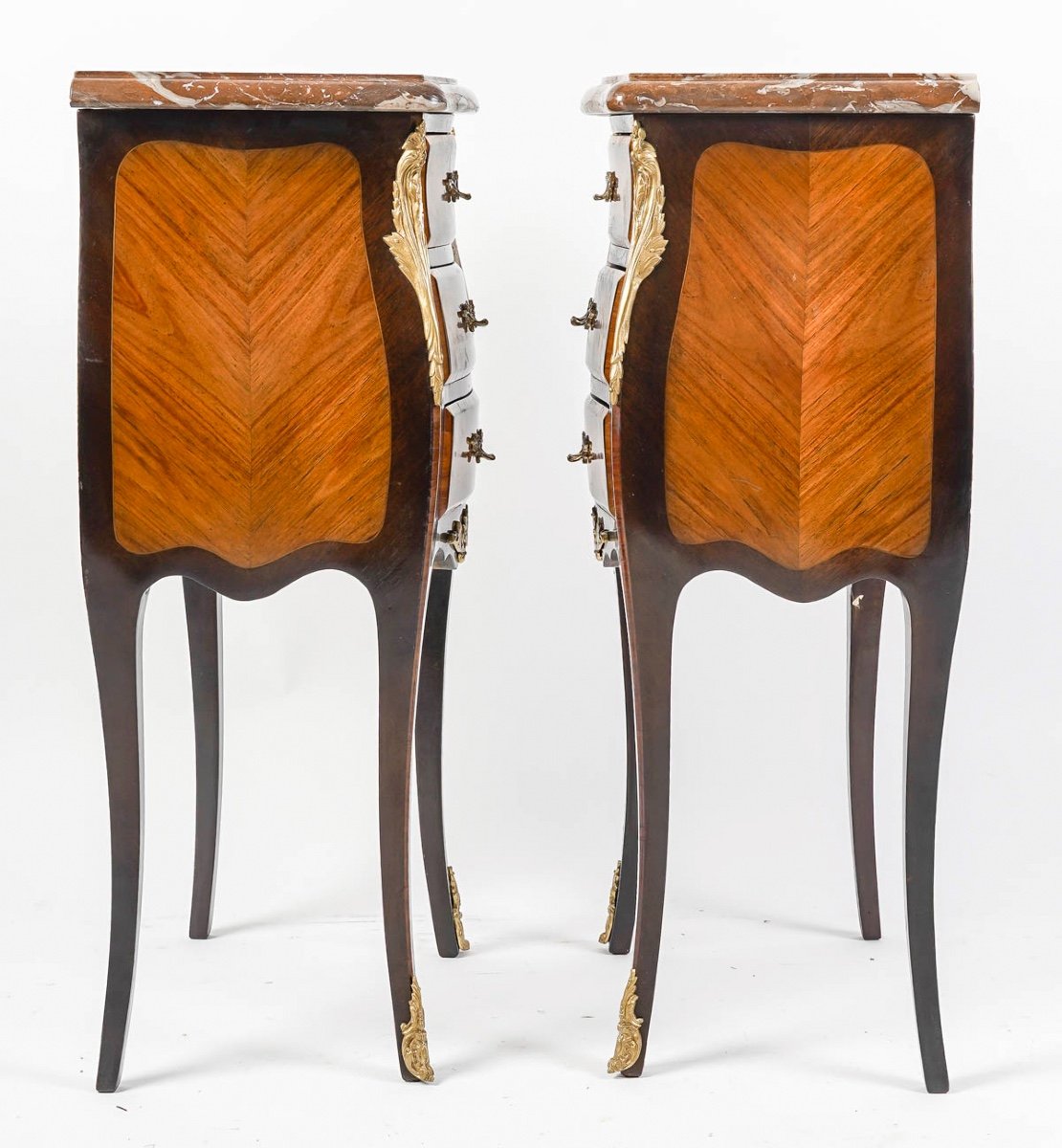 A Pair Of Late 19th Century Marquetry Nightstands -photo-4