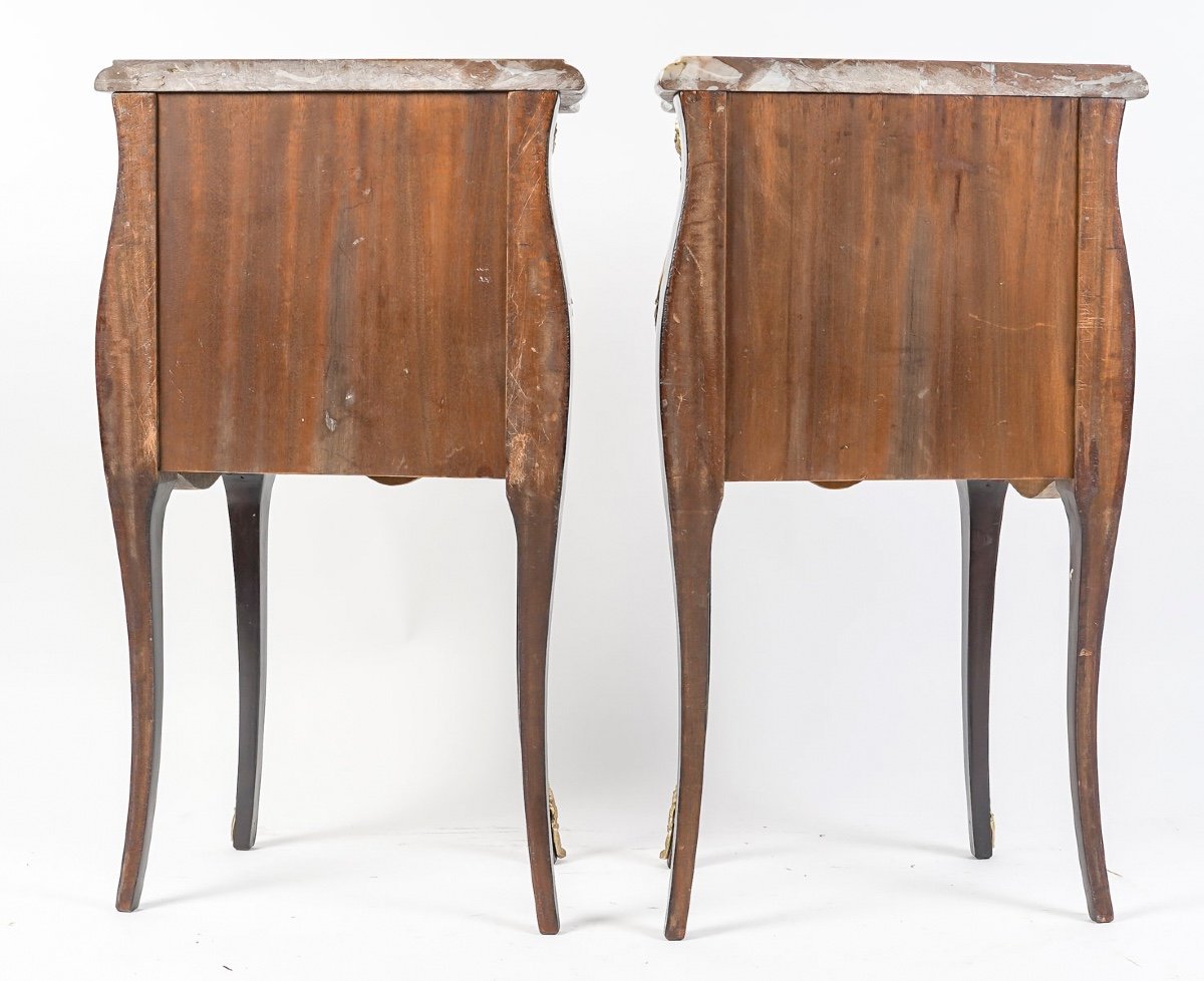 A Pair Of Late 19th Century Marquetry Nightstands -photo-1