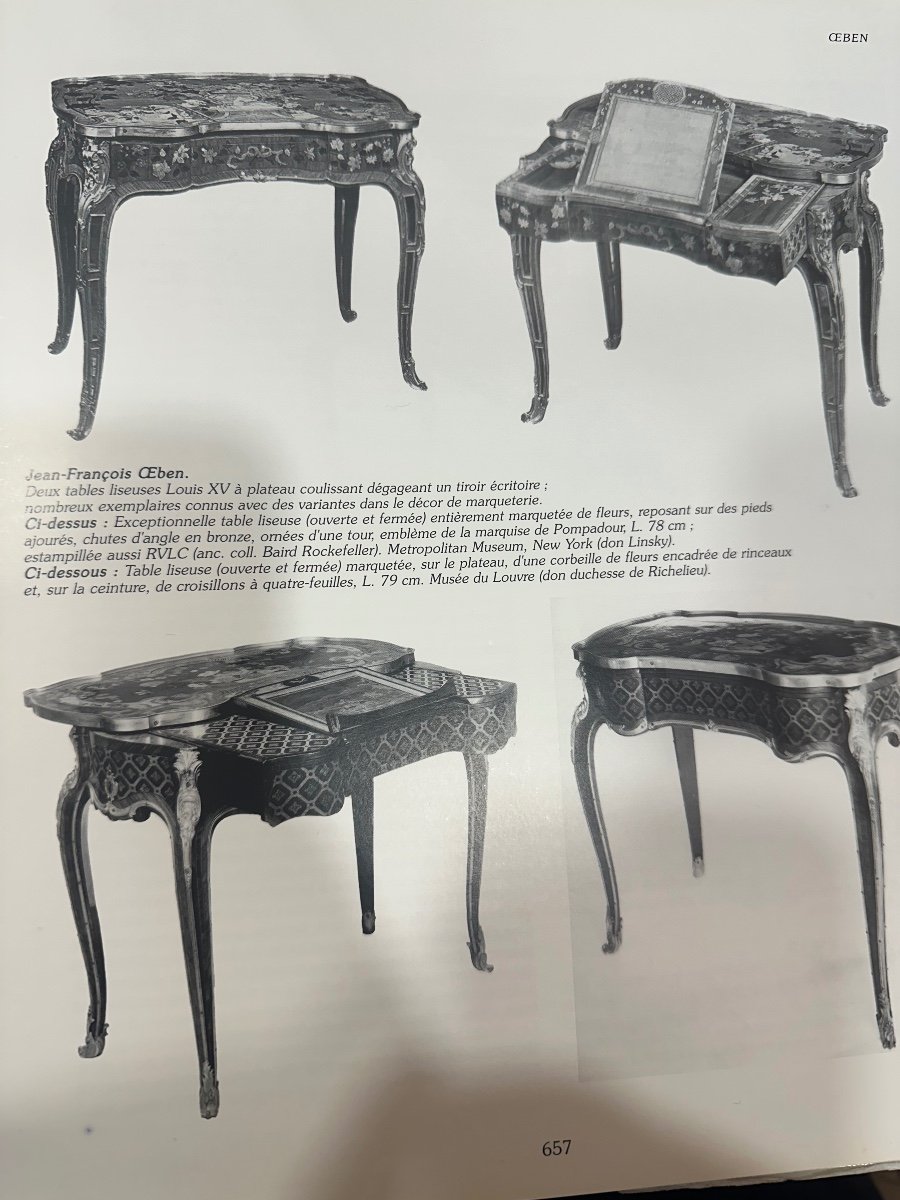 Belle table à écrire (Liseuse) de style Louis XV Marqueté  fin du  XIXème Siècle -photo-7