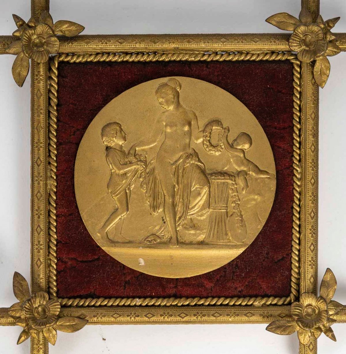Une Série De Quatre Plaques En Bronze Doré "les Saisons", Fin XIXè Siècle -photo-2