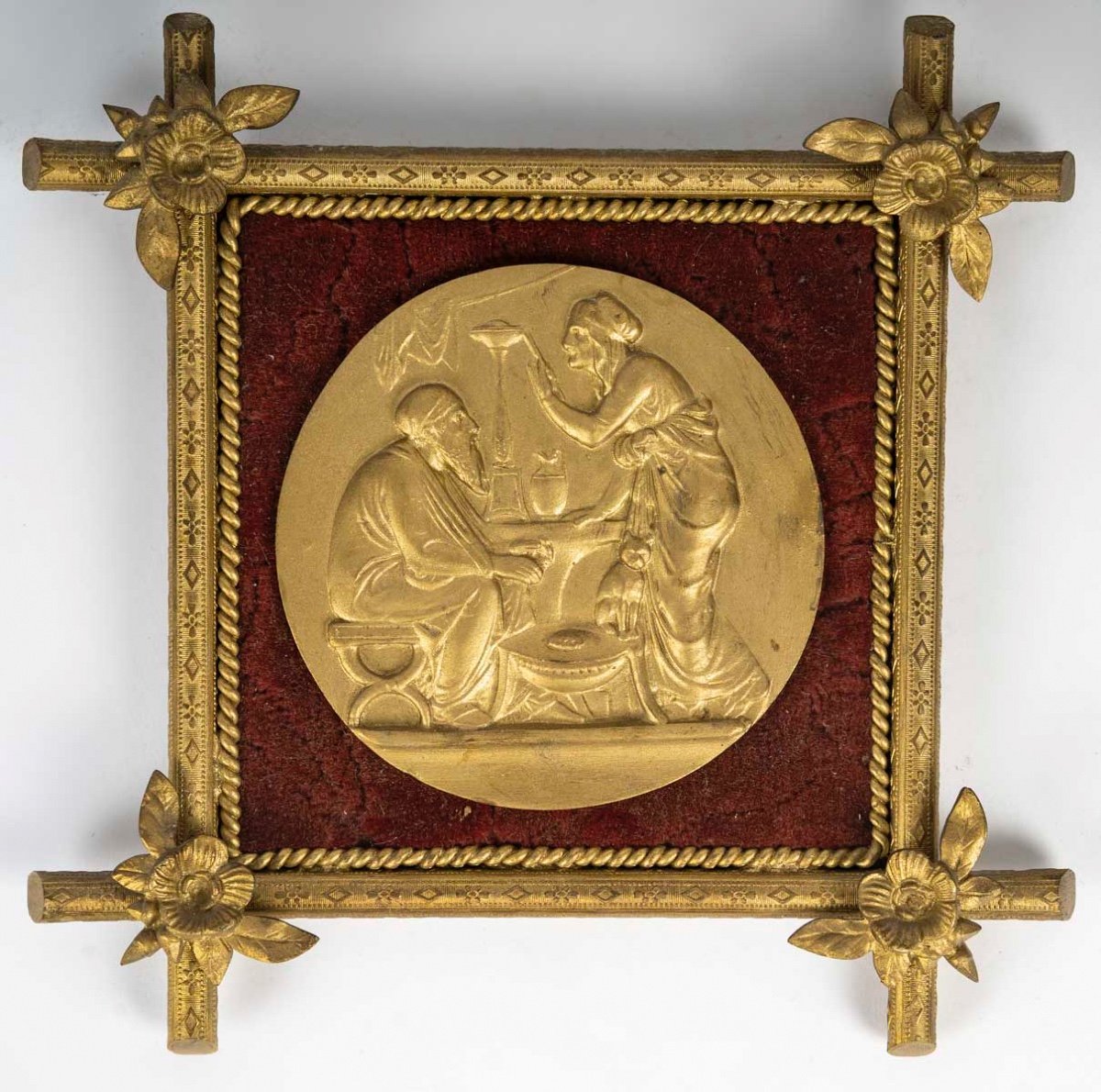 Une Série De Quatre Plaques En Bronze Doré "les Saisons", Fin XIXè Siècle -photo-4