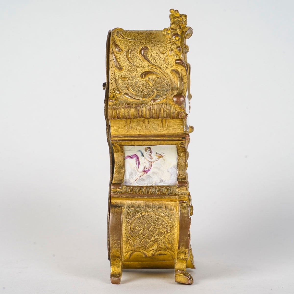 A Miniature Enamel Clock Late 19th Century -photo-4