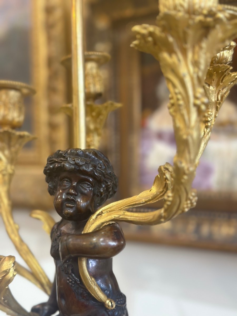 Une Importante Paire De Lampes En Bronze Doré 1880-photo-6