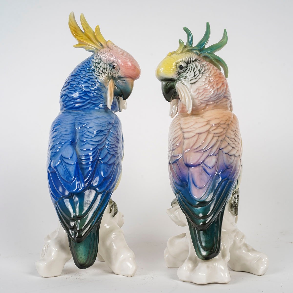 A Pair Of Porcelain Parrots -photo-4