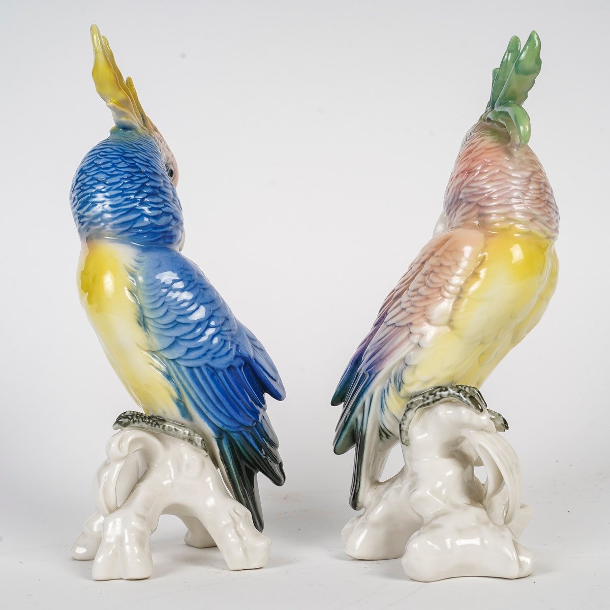 A Pair Of Porcelain Parrots -photo-4