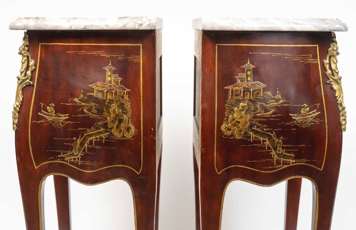 A Pair Of Lacquered Bedside Tables, 1900-photo-2